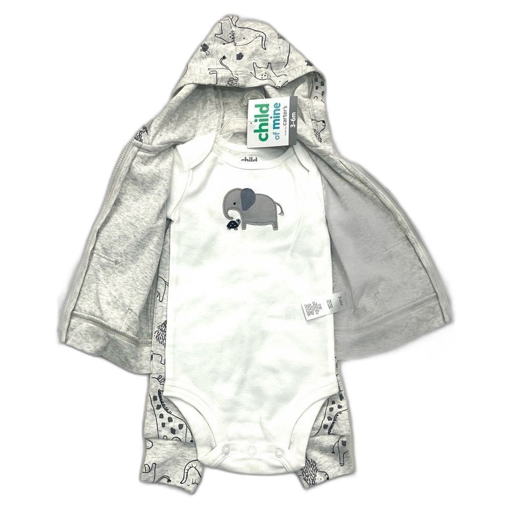 Carter’s Child of Mine Baby Bodysuit Hoodie & Pants Set and 3 pack Bodysuits - Picture 5 of 15